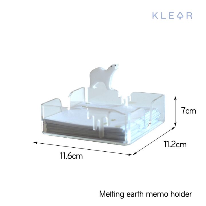 klearobject-melting-earth-memo-holder-กล่องใส่กระดาษโน๊ต-กระดาษจดบันทึก-ใส่นามบัตร-ของใช้บนโต๊ะทำงาน-กล่องอะคริลิคใส-กล่องนามบัตร