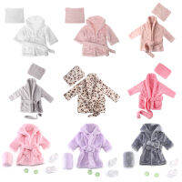 ใหม่เสื้อคลุมอาบน้ำเด็กผ้าเช็ดตัวสีทึบ Warm Baby Hooded Robe กับเข็มขัดทารกแรกเกิดการถ่ายภาพ Props เด็กถ่ายภาพอุปกรณ์เสริม