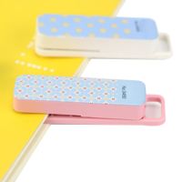 Mini Cartoon Stapler Plastic Student Stationery Kawaii Stapler Mini Paper Binder Geometric Manual Stapler Stationery Staplers Punches