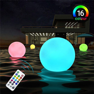16เปลี่ยนสี RGB LED สระว่ายน้ำลอยน้ำลูกบอลไฟใต้น้ำไฟลูกบอลด้วยรีโมทคอนโทรล
