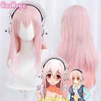 （ร้อน）ซูเปอร์ Sonico คอสเพลย์60เซนติเมตรวิกผมยาวคริสต์มาสสีชมพูวิกผมคอสเพลย์อะนิเมะวิกผมทนความร้อนวิกผมสังเคราะห์