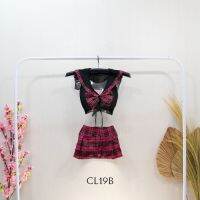 คุณภาพสูง!! ชุดคอสเพลย์ SEXY LINGERIE STUDENT CL19A สีฟ้า d