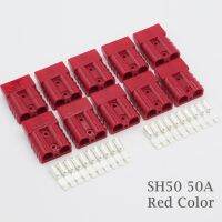 10ชุด600V 50a สีดำสีเทาสีแดง Sh50หัวเชื่อมปลั๊กเสาคู่ด้วยทองแดงหน้าสัมผัสสำหรับคาราวานแผงพลังแสงอาทิตย์