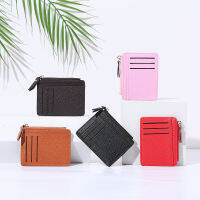 กระเป๋าสตางค์ผู้หญิง PU Leather Female Purse Mini Zipper Solid Multi-Cards Holder Coin Purses Short Wallets Slim Small Wallets