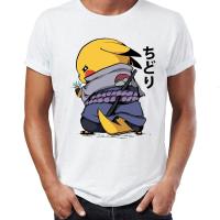 Mens Large T-shirt MenS T Shirt Chidori Sasuke Naruto Pikachu Pokemon Awesome Artwork Drawing Tee แฟชั่นแขนสั้นผ้าฝ้าย