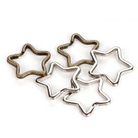 10pcs 35x30mm Star Small Key Rings Bulk Split Keychain Rings for Keys Organization DIY Arts Crafts Key Chains