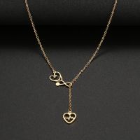 Stainless Steel Necklaces Stethoscope Electrocardiogram Pendant Collar Chain Fashion Necklace For Woman Jewelry Party Best Gifts