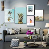 Nordic ตกแต่งต้นมะพร้าว Potted Wall Art ภาพวาดผ้าใบภูมิทัศน์ภาพผนังสำหรับห้องนั่งเล่น Morden Home Decor