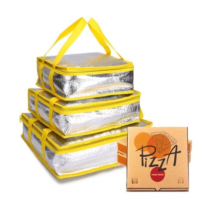 hot！【DT】❧ﺴ  New Folding Insulation Pizza Delivery  Food Thermal Drink Carrier Insulated