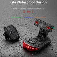 Bicycle waterproof USB charging light wireless remote control steering tail light anti-theft warning light horn 100 decibels