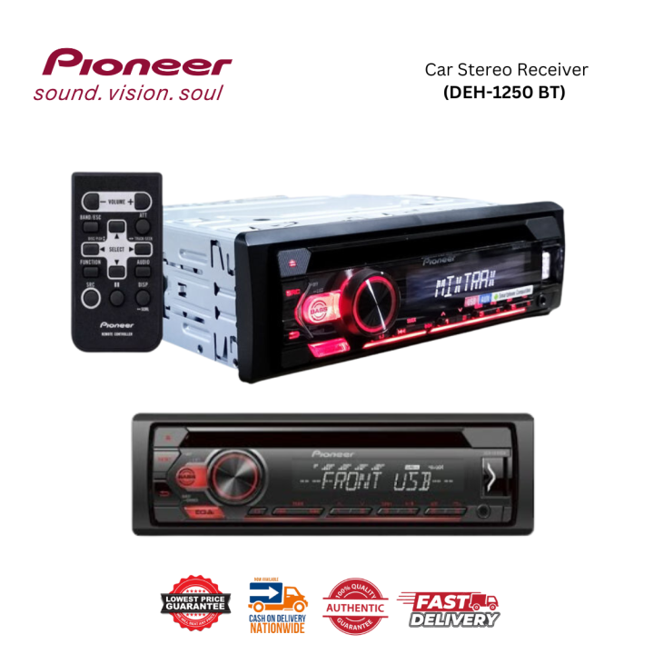 Pioneer Car Stereo Receiver (DEH1250) 100 Original w/CD In/USB Port
