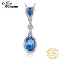 ❈♗✘ JewelryPalace 1.1ct Natural London Blue Topaz 925 Sterling Silver Pendant Necklace for Woman Fashion Gemstone Jewelry No Chain