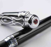 Duke Noble Ruby Fountain Pen Iridium Medium Nib for Writing , Black &amp; Silver Cap Business Office Home School Supplies