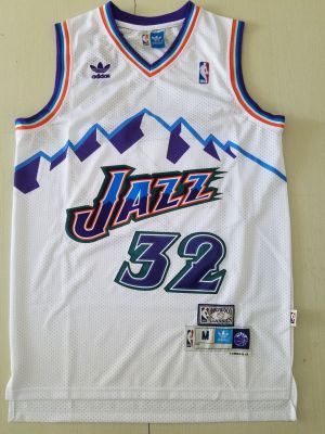 Top-quality Authentic Basketball Jersey Mens Utah Jazz 32 Karl Malone Hardwood Classics White Jersey