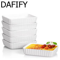 DAFIFY 2ชิ้นพอร์ซเลน Ramekins 4ออนซ์เตาอบปลอดภัย-สแควร์ Ramekin สำหรับ Creme Brulee,ชามขนาดเล็กสำหรับอาหารเรียกน้ำย่อย,ขนม,ขนม,เบเกอรี่