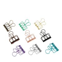 5pcs Metal Clips Hollow Out Binder Long Tail Note Letter Paper Clamp Log Binding Files Documents Home Office Storage Organizer