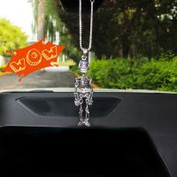 【jw】✌◙  Esqueleto Espelho Retrovisor Pingente Ornamento Crânio Juntas Decoração Do Carro Personalidade Interior Pendurado Acessórios para Veículos