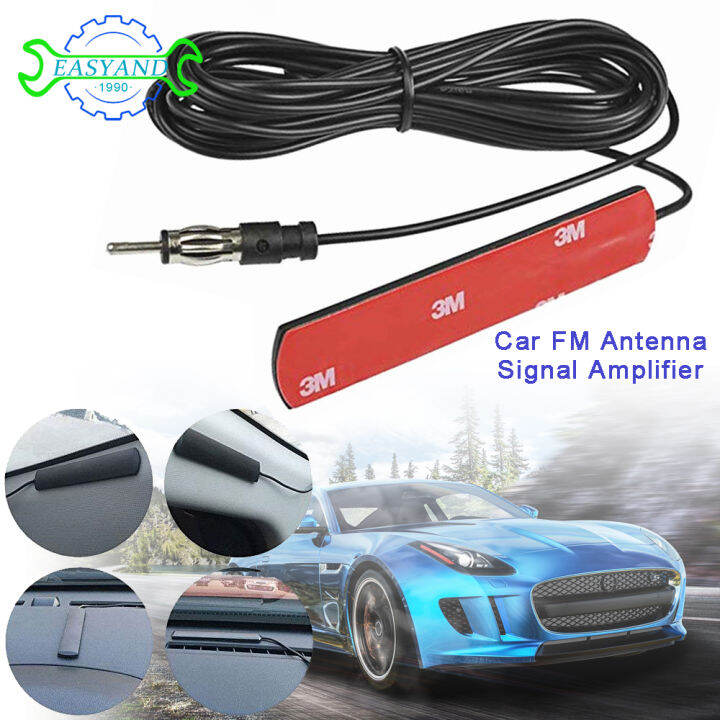 EASYAND 5m Universal Car Radio FM Antenna Signal Amp Amplifier Marine Car Vehicle Boat RV Signal