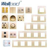 DIY Champagne Gold Socket Free Combination Wallpad UK EU Socket USB TV DATA Audio Outlet