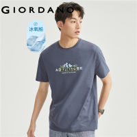 GIORDANO Men T-Shirts High-Tech Cooling Nature Print Tshirts Crewneck Short Sleeve Comfort Summer Fashion Casual Tee 01023428