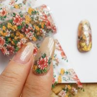 【YF】☾♤❖  10rolls/box Foils Transfer Paper Stickers Floral Manicure Set Decals Dried FlowersNail Decoration