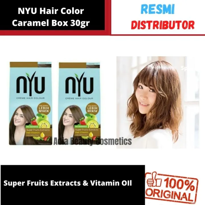 Paket 2pcs Nyu Hair Color Caramel Pewarna Rambut 30 Gram Pewarna Rambut Permanen Nyu Pewarna Rambut