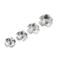 20Pcs M4 M5 M6 M8 Zinc Plated Four Claws Nut Speaker Nut T-nut Blind Pronged Tee Nut Furniture