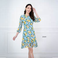 VERONIQA Dress AM-D1041 by AMILA ชิฟฟอนปริ้นท์ แขนยาว IGPU22-9