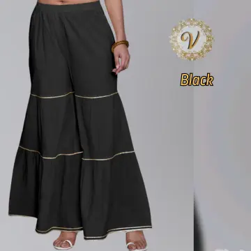 Buy Indian Ink Mustard Yellow Palazzo Trousers - Trousers for Women 1068795  | Myntra