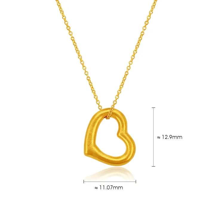 SK Jewellery Dainty Heart 999 Pure Gold Pendant