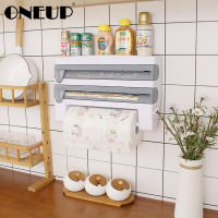 ONEUP Kitchen Storage Rack Cling Film Sauce Bottle Wall Roll Paper Towel Hanger Holder Tin Foil Storage Rack Kitchen Accessories