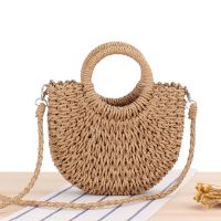 Women Straw Handbag Summer Beach Rattan Tote Bag Crossbody Shoulder Top Handle Bag Boho Handbags Handmade Purse Clutch Bag 2023