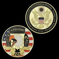 เหรียญทหารของที่ระลึกกอง101st ทางอากาศของสะสมชุบทองเหรียญที่ระลึกเหรียญท้าทาย