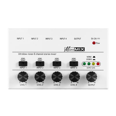 1 Piece 4 Channels Audio Mixer Portable Ultra Low-Noise Mixer Mini Stereo Mixer Audio USB Mixer for Recording Studio Black