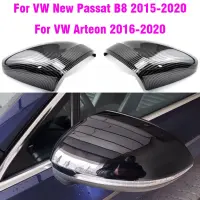 Tapas De Espejo Ateral De Fibra De Carbono Para VW Passat B8, 2016, 2017, 2018, 2019, 2020,ภาพสี Negro Perla Brillante/