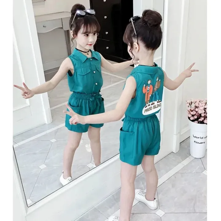 2022 girls' suit summer bagong super western st…