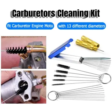 Carburetor Cleaning Tool Kit with 20 Cleaning Needles 13 Wires and 10  Brushes for Motorbike 