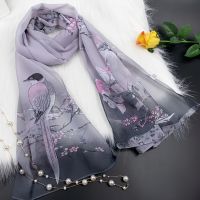 【CC】♦℡  Luxury Brand Fashion Thin Scarf Painting Print Shawl Outdoor Wrap Windproof Bandana Classic Beach Hijab