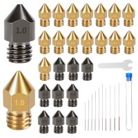 3d Printer Nozzles, 30pcs Hardened Steel And Brass Mk8 Extruder Nozzles 0.2mm, 0.3mm, 0.4mm, 0.5mm, 0.6mm, 0.8mm, 1.0mm With Cleaning Tool Kit For Cr-10/ Ender 3/5 , Ender 3/ V2 Ender3 Pro