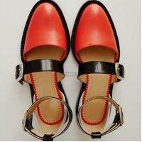 Casual Woman Shoe Shallow Mouth Low Heels Female Footwear Round Toe Summer New Dress Rome Solid Buckle Strap PU Scandals Rubber