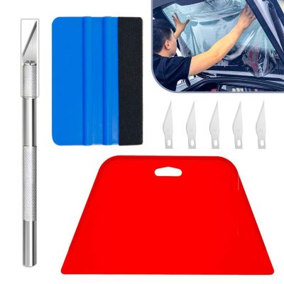 Car Film Wallpaper Smoothing Tool Scraper Aluminum Alloy Engraving Tools Kit for Adhesive Contact Paper Application Window Film