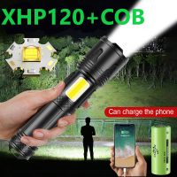 Super XHP120 9-core Powerful Led Flashlight Torch XHP90 USB Rechargeable Tactical Flash Light 18650 26650 Xhp70 Zoom Led Lantern