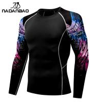 NADANBAO Rashguard ผู้ชายแขนยาวชุดว่ายน้ำท่องชุดท่องเสื้อยืดป้องกันแมงกะพรุนชายหาดป้องกันรังสียูวีเสื้อดำน้ำท่อง