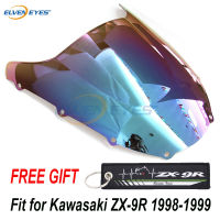 ElvenตาสำหรับคาวาซากิZX9R 1998 1999 อุปกรณ์มอเตอร์ไซค์ฟองคู่กระจกกระจกF Airing ZX 9R 98 99 ลมVisorสปอยเลอร์D Eflector