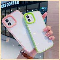 เคสโทรศัพท์มือถือแบบใส หนา กันกระแทก สีเหลือง สีเขียว สําหรับ 6 6s 7 8 plus XR 12 14 13 pro max 2 1