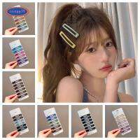 XINGG39 6pcs/set ฟรอสติ้ง ปิ่นปักผมทรงสี่เหลี่ยมผืนผ้า สไตล์เกาหลีแบบ โลหะสำหรับตกแต่ง Barrettes เรขาคณิต ง่ายๆ Barrettes บาร์เร็ตต์ สำหรับผู้หญิง