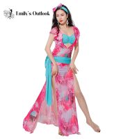 【YD】 Belly Costumes Woman Practice 4 Piece Lesson Wear Arabic Robe Khaleegy Baladi Shaabi Dresses Print