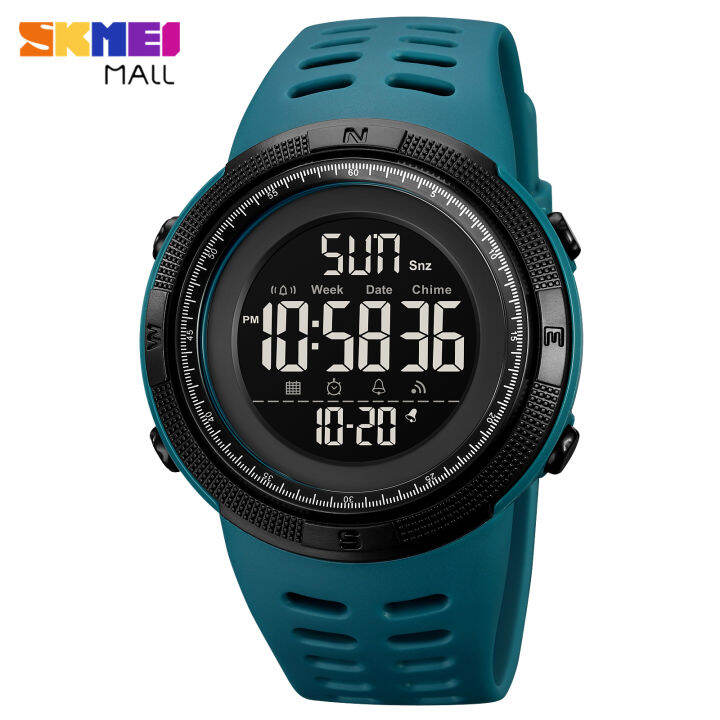 skmei 1535 pria jam olahraga dual waktu setiap hari alarm snooze jam berpadu waktunya pengingat chronograph kalender penghitung mundur 50 m tahan air lampu latar