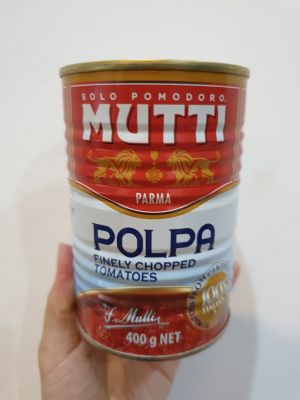 พร้อมส่ง !! มูตติ โพลพา มะเขือเทศบดละเอียด 400 กรัม Mutti Polpa Finely Chopped Tomatoes 400 g.