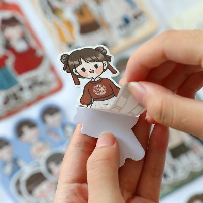 20 PCS Waterproof Cute Boys Girls Four Seasons Wearing Outfit Theme Decorative Stickers